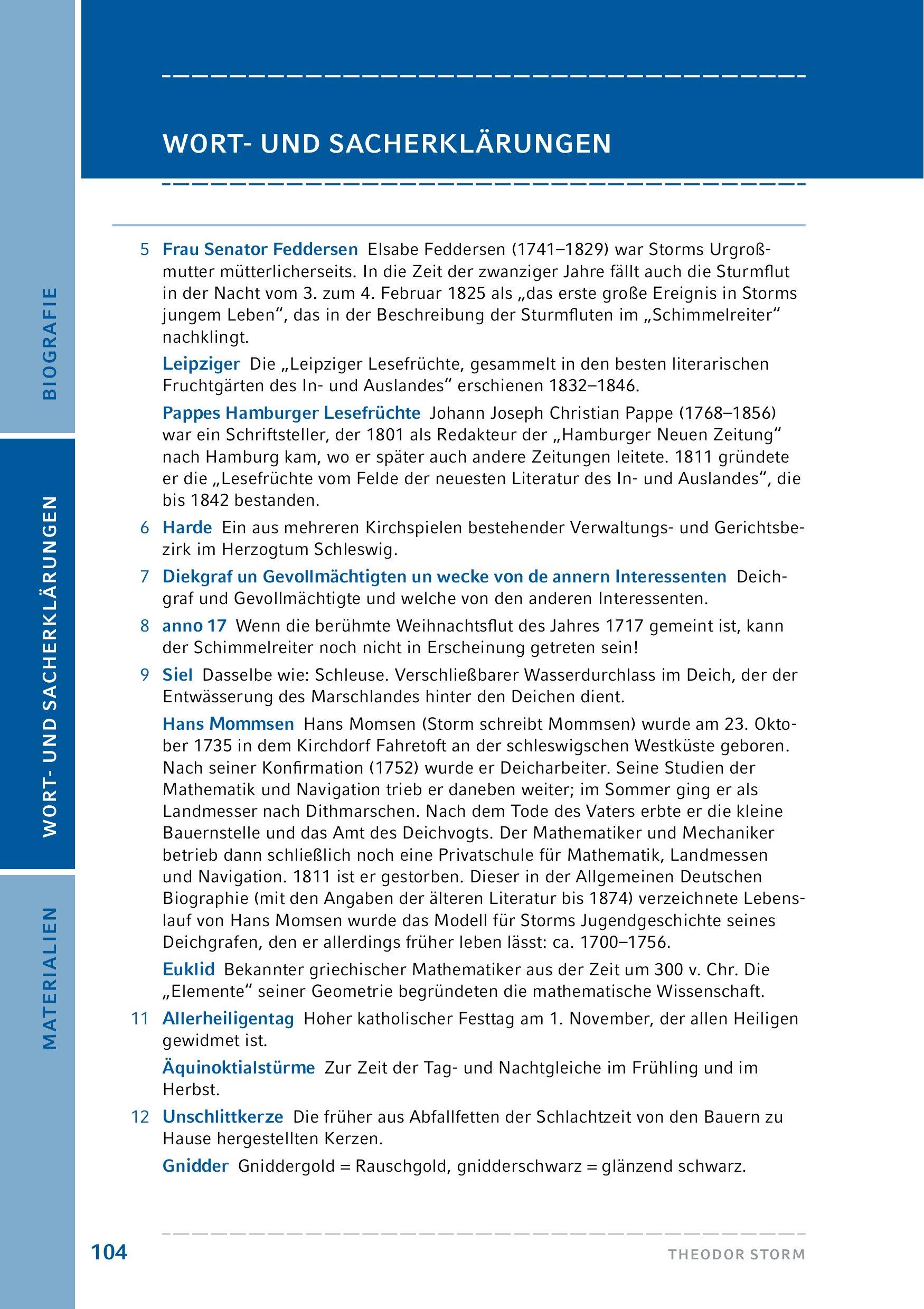 Beispielinhalt (Bild) Der Schimmelreiter. Hamburger Leseheft plus Königs Materialien