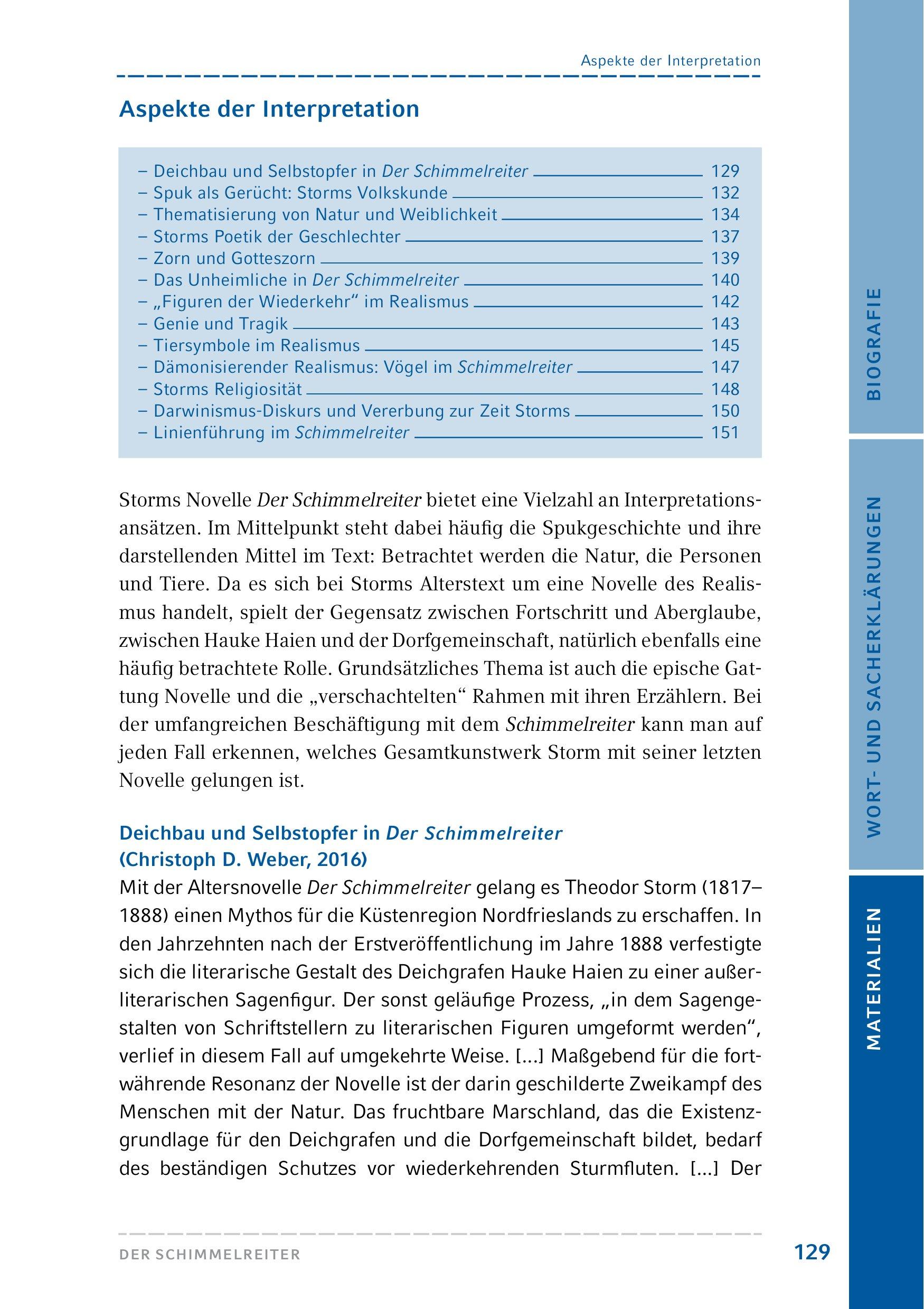 Beispielinhalt (Bild) Der Schimmelreiter. Hamburger Leseheft plus Königs Materialien