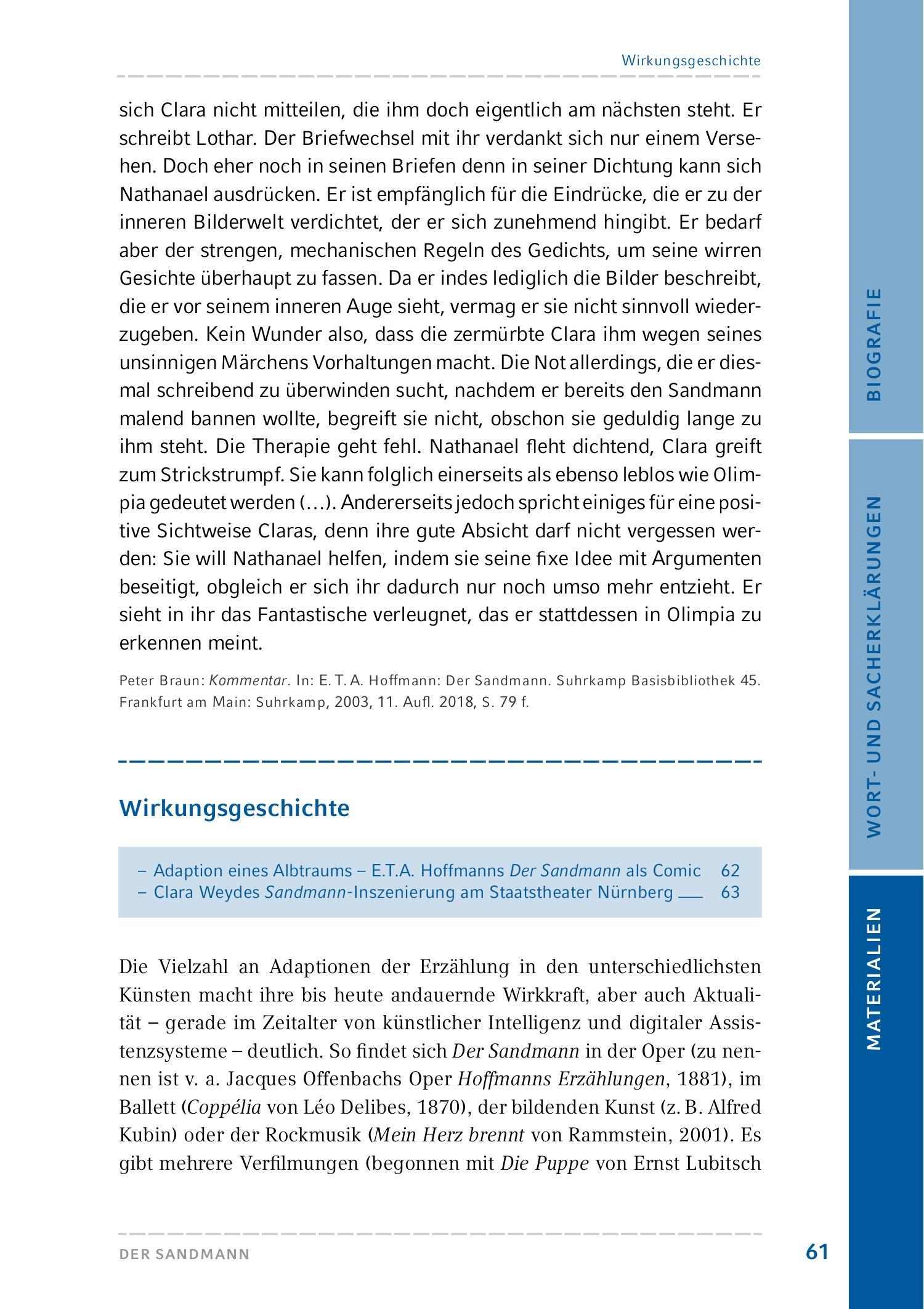 Beispielinhalt (Bild) Der Sandmann. Hamburger Leseheft plus Königs Materialien