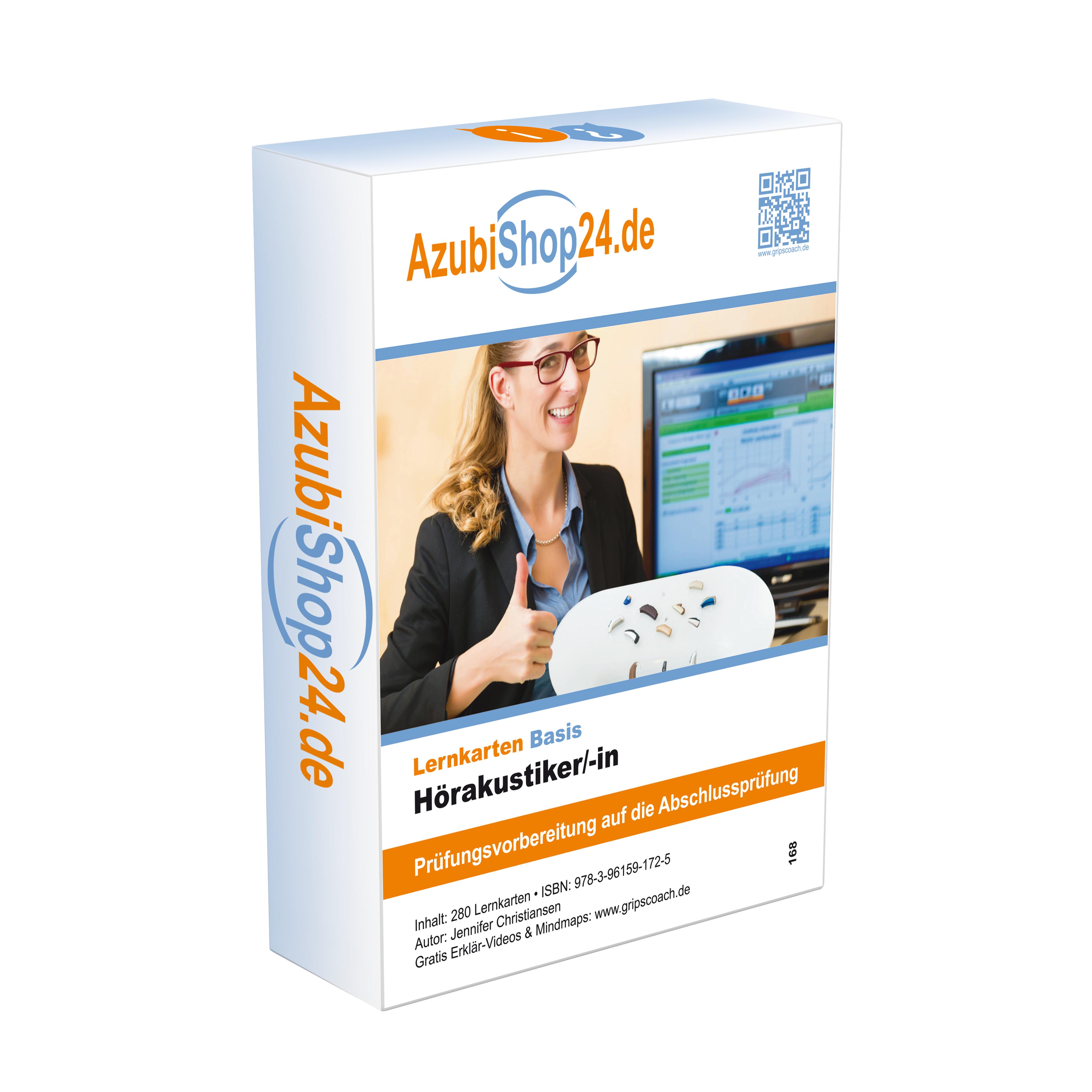 Vorderes Coverbild AzubiShop24.de Basis-Lernkarten Hörakustiker /-in