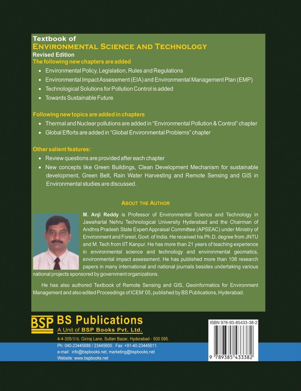 Rückseitencover Textbook of Environmental Science and Technology