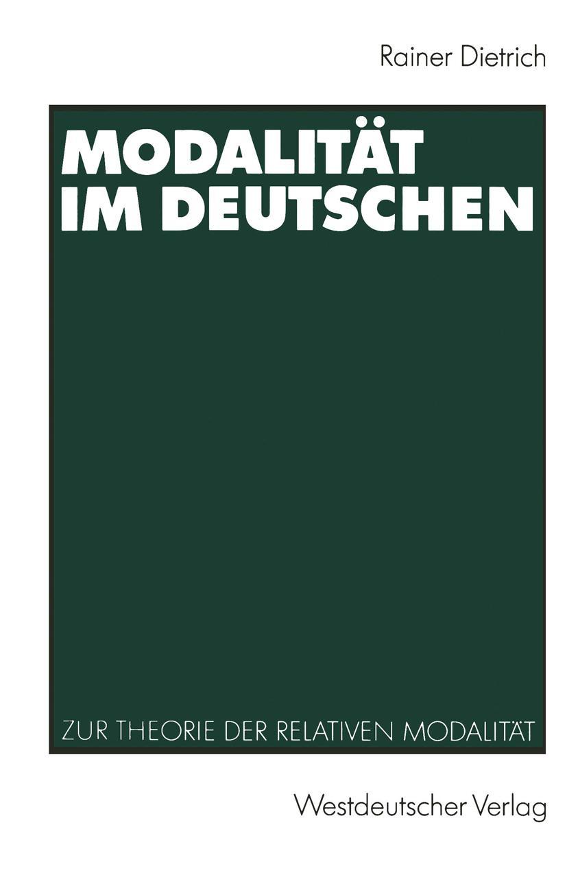 Vorderes Coverbild Modalität im Deutschen