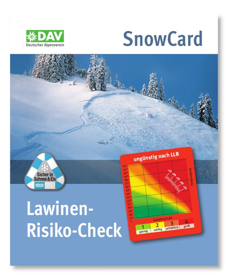 Vorderes Coverbild DAV SnowCard. Lawinen-Risiko-Check