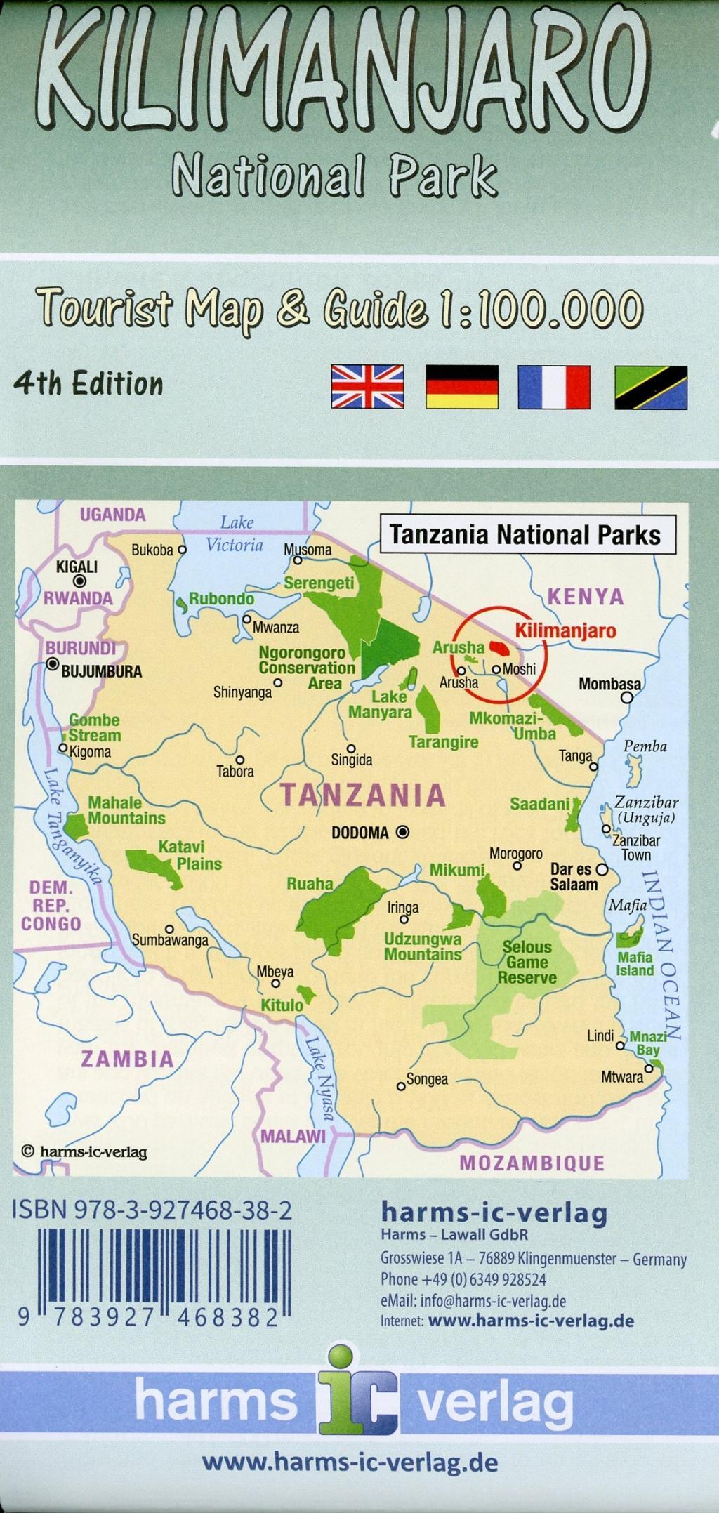 Beispielinhalt (Bild) Kilimanjaro National Park Tourist Map & Guide 1 : 100.000