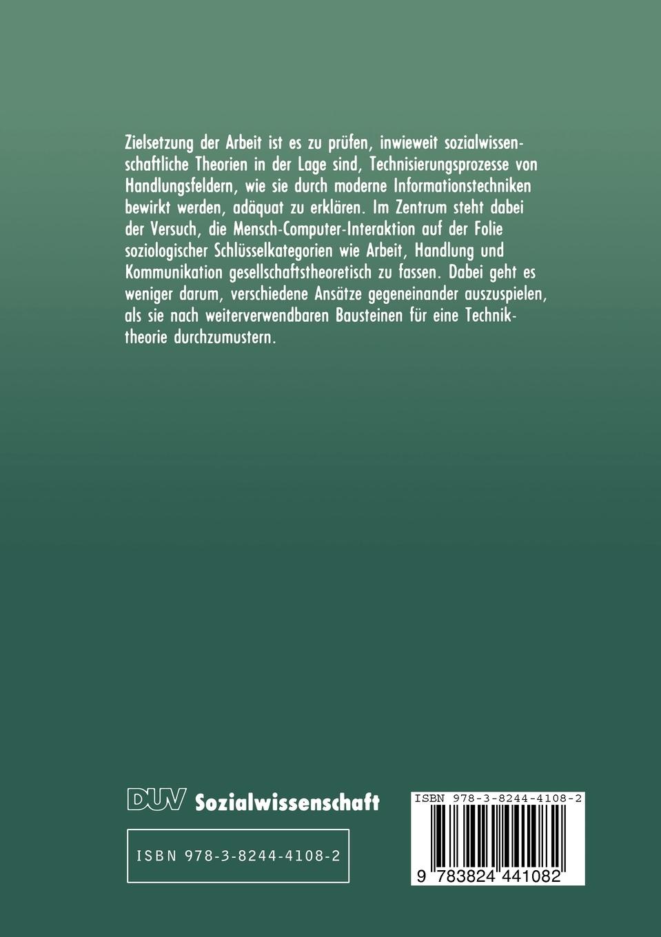 Rückseitencover Technische Interaktionskontexte