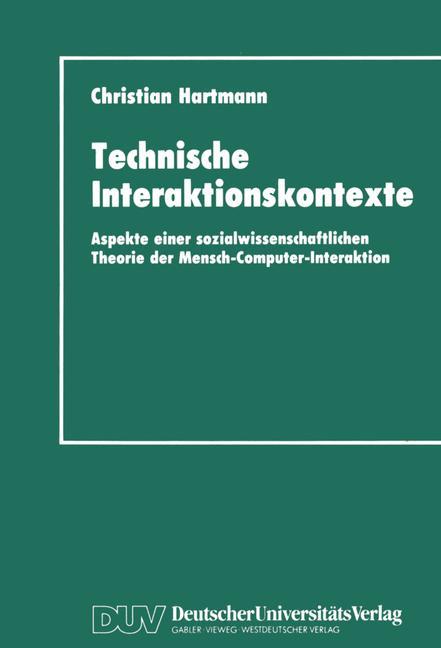 Vorderes Coverbild Technische Interaktionskontexte