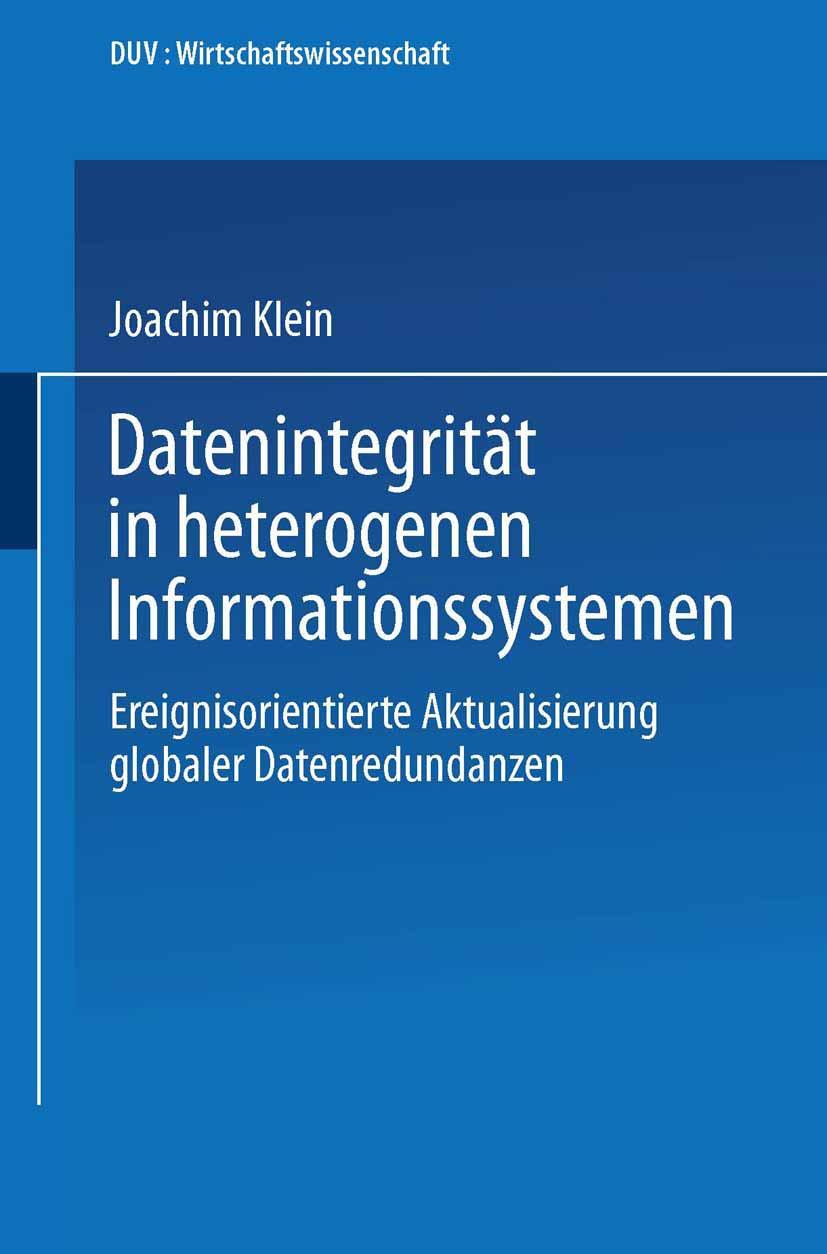 Vorderes Coverbild Datenintegrität in heterogenen Informationssystemen