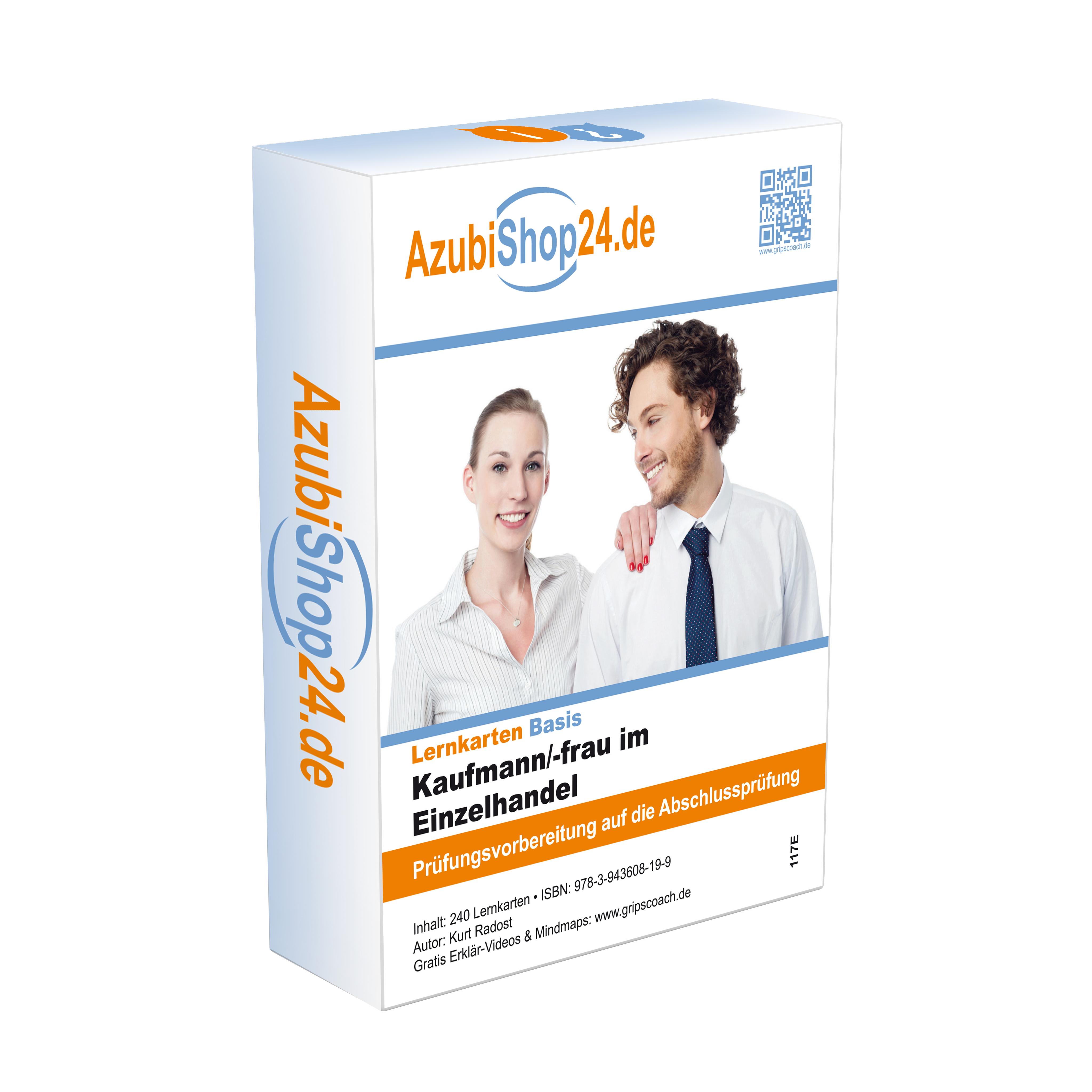 Vorderes Coverbild AzubiShop24.de Basis-Lernkarten Kaufmann / Kauffrau im Einzelhandel