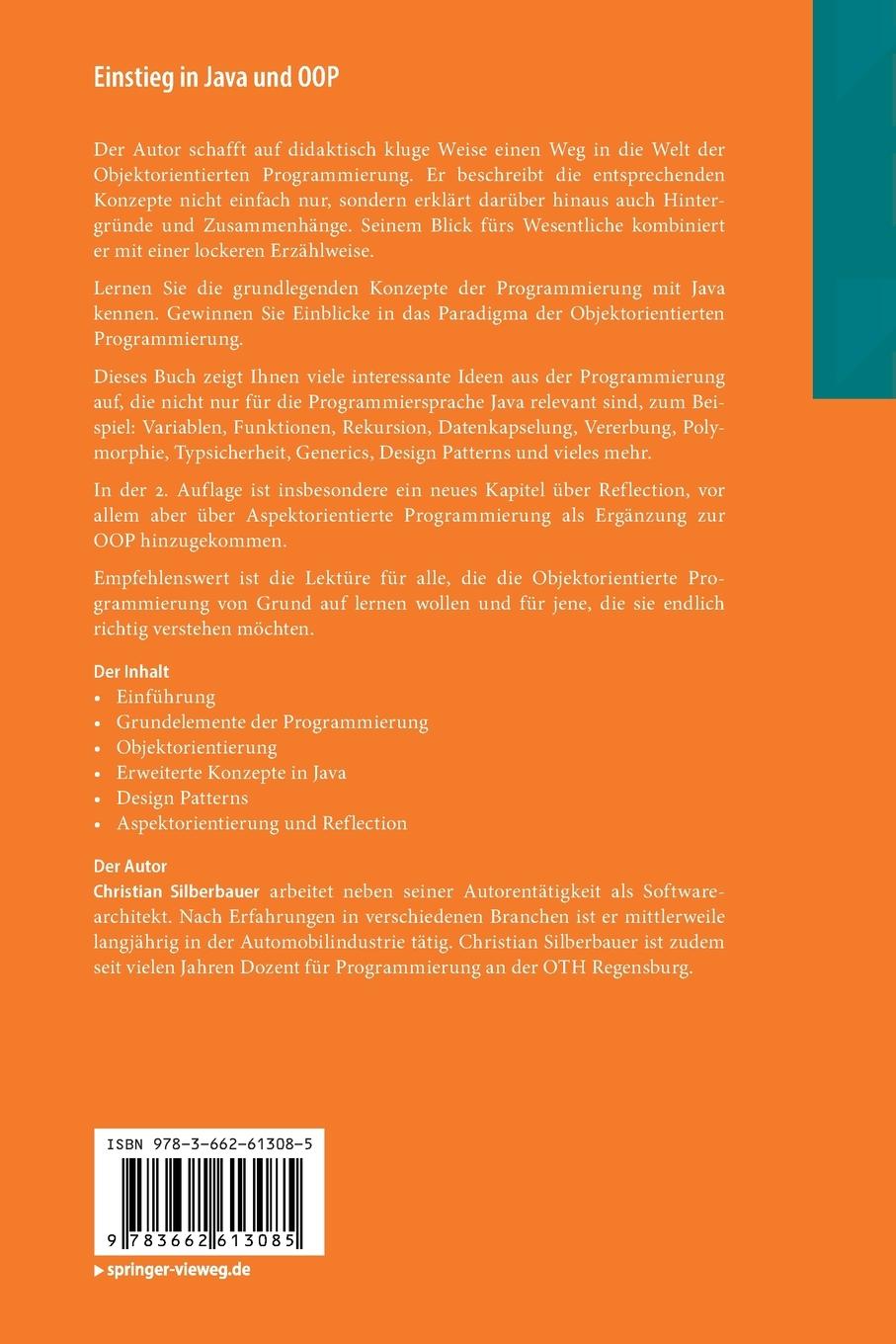 Rückseitencover Einstieg in Java und OOP