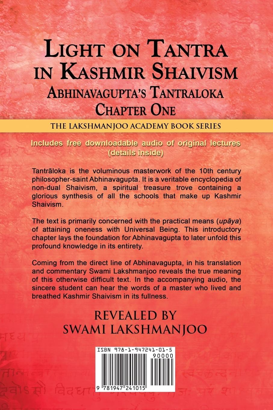 Rückseitencover Light on Tantra in Kashmir Shaivism