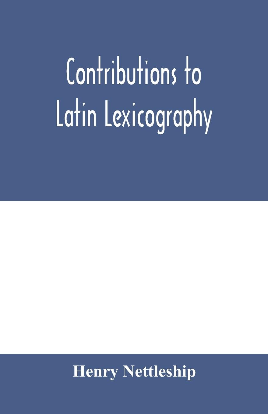Vorderes Coverbild Contributions to Latin lexicography