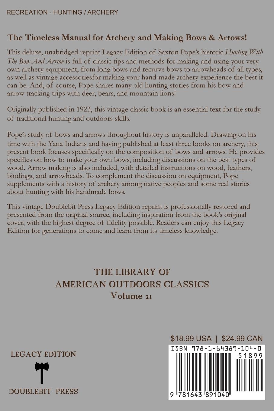 Rückseitencover Hunting With The Bow And Arrow - Legacy Edition