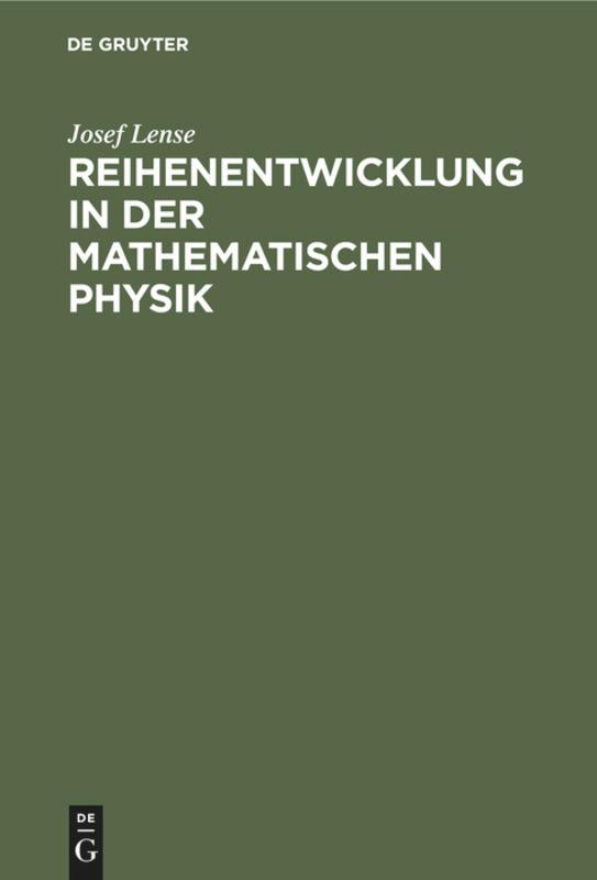 Vorderes Coverbild Reihenentwicklung in der mathematischen Physik