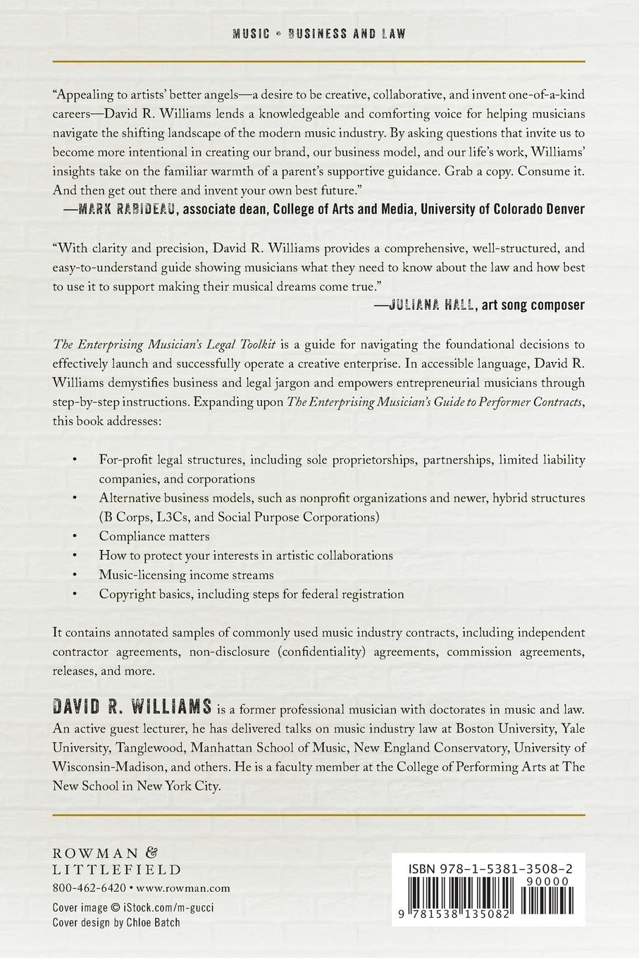 Rückseitencover Enterprising Musician's Legal Toolkit