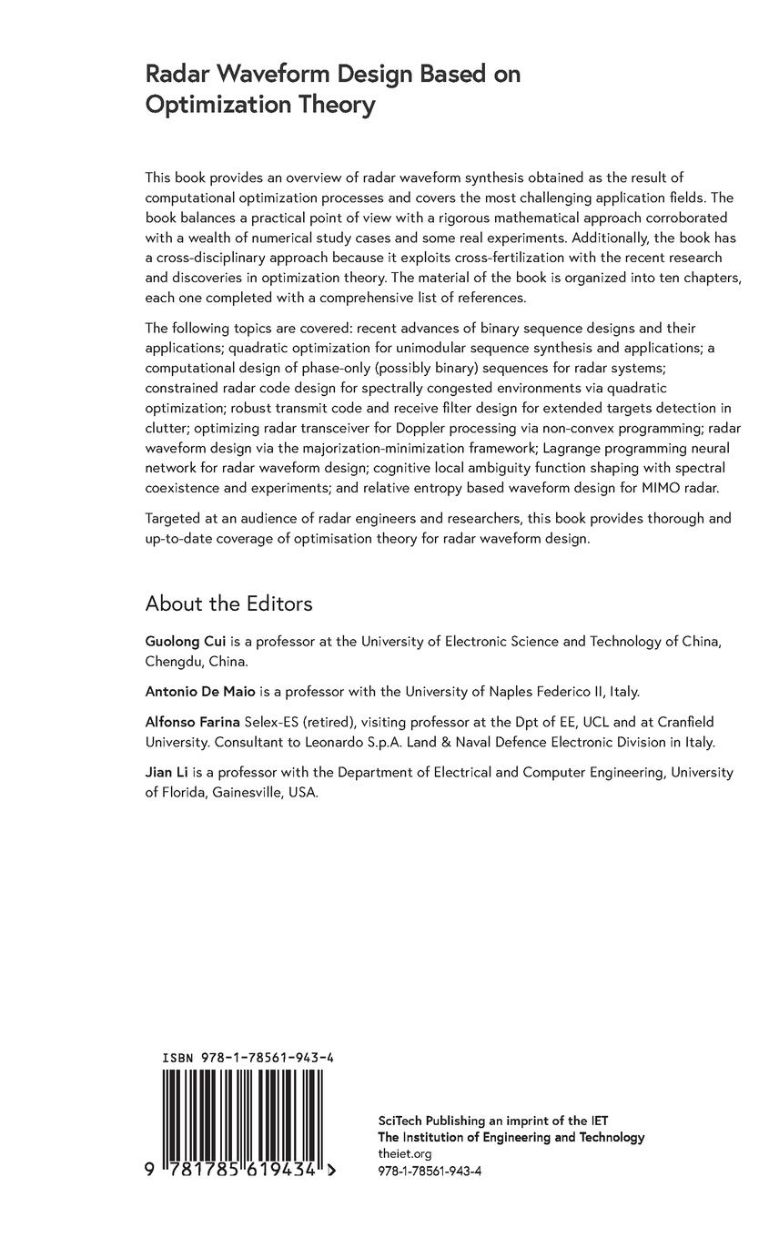 Rückseitencover Radar Waveform Design Based on Optimization Theory