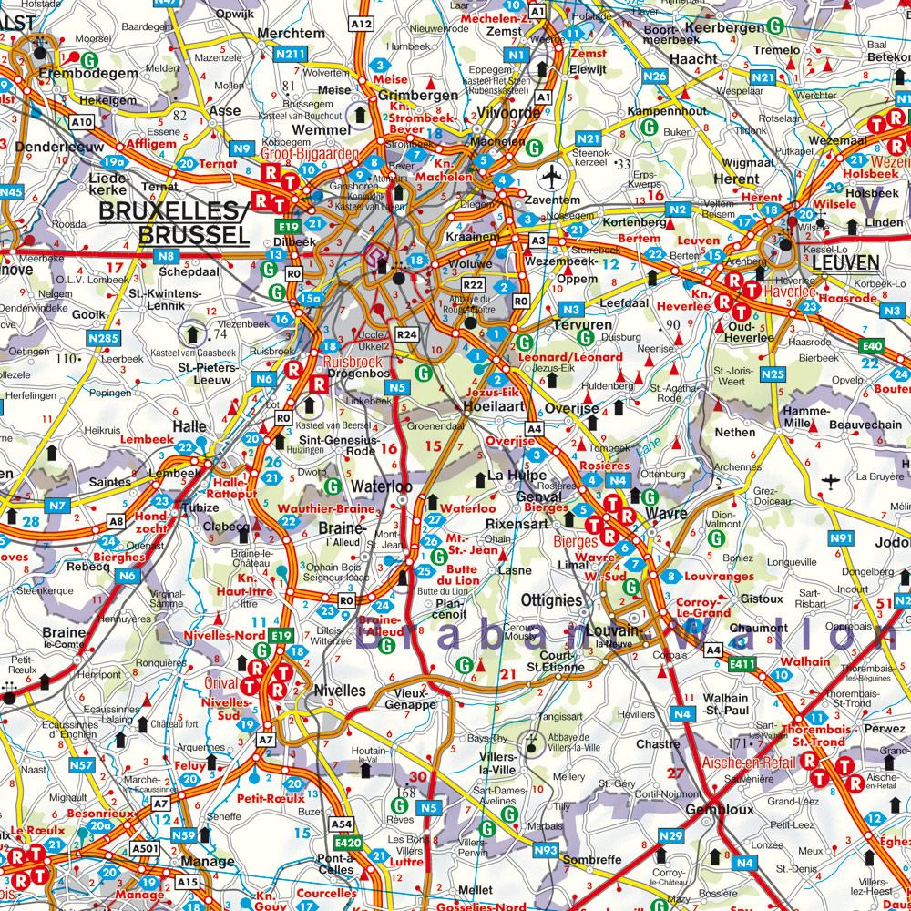 Beispielinhalt (Bild) Belgien, Autokarte 1:300.000