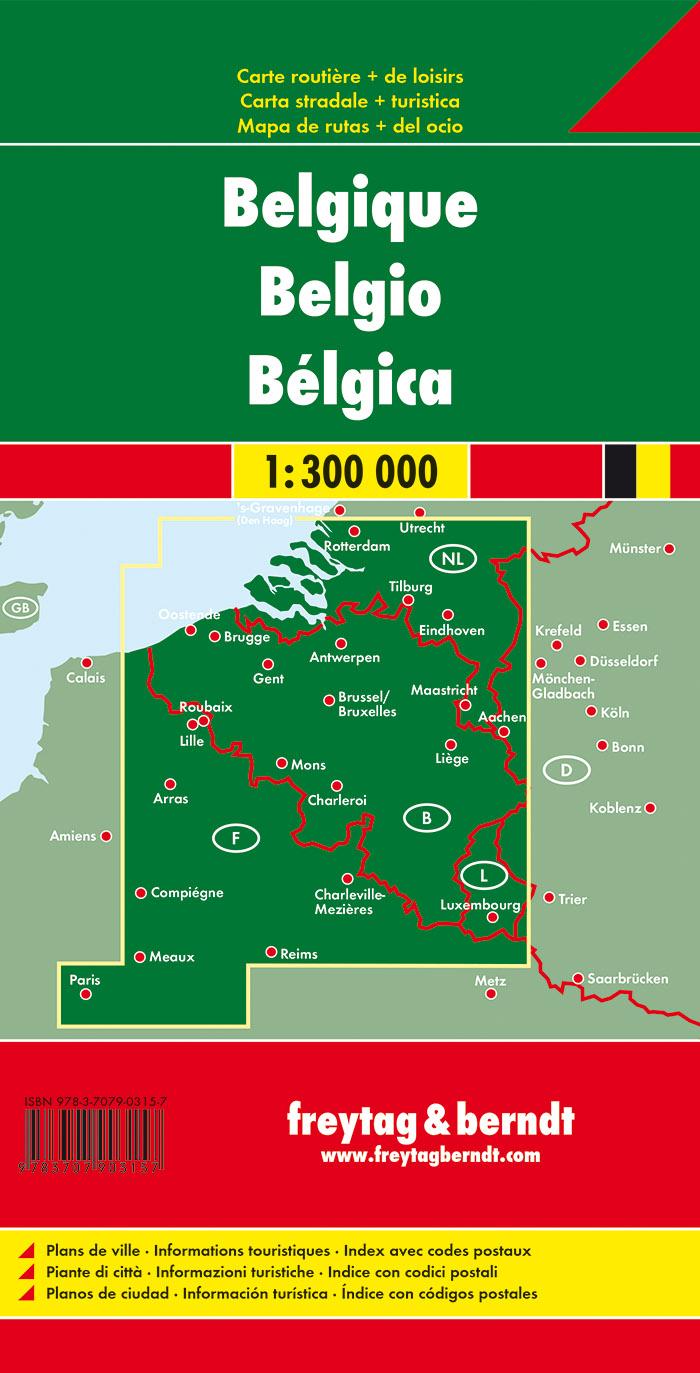 Rückseitencover Belgien, Autokarte 1:300.000