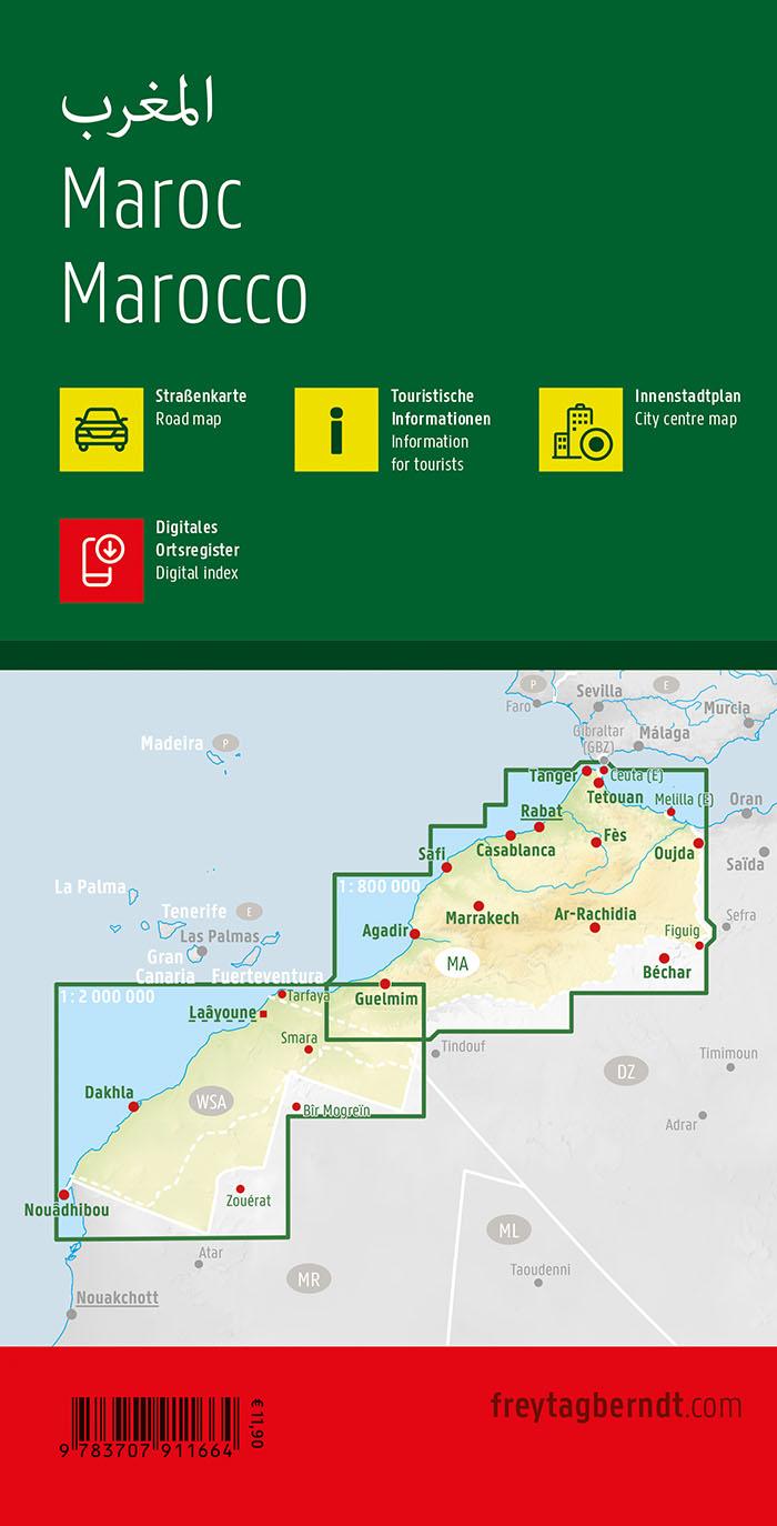 Rückseitencover Marokko 1 : 800 000 / 1 : 2 000 000. Autokarte