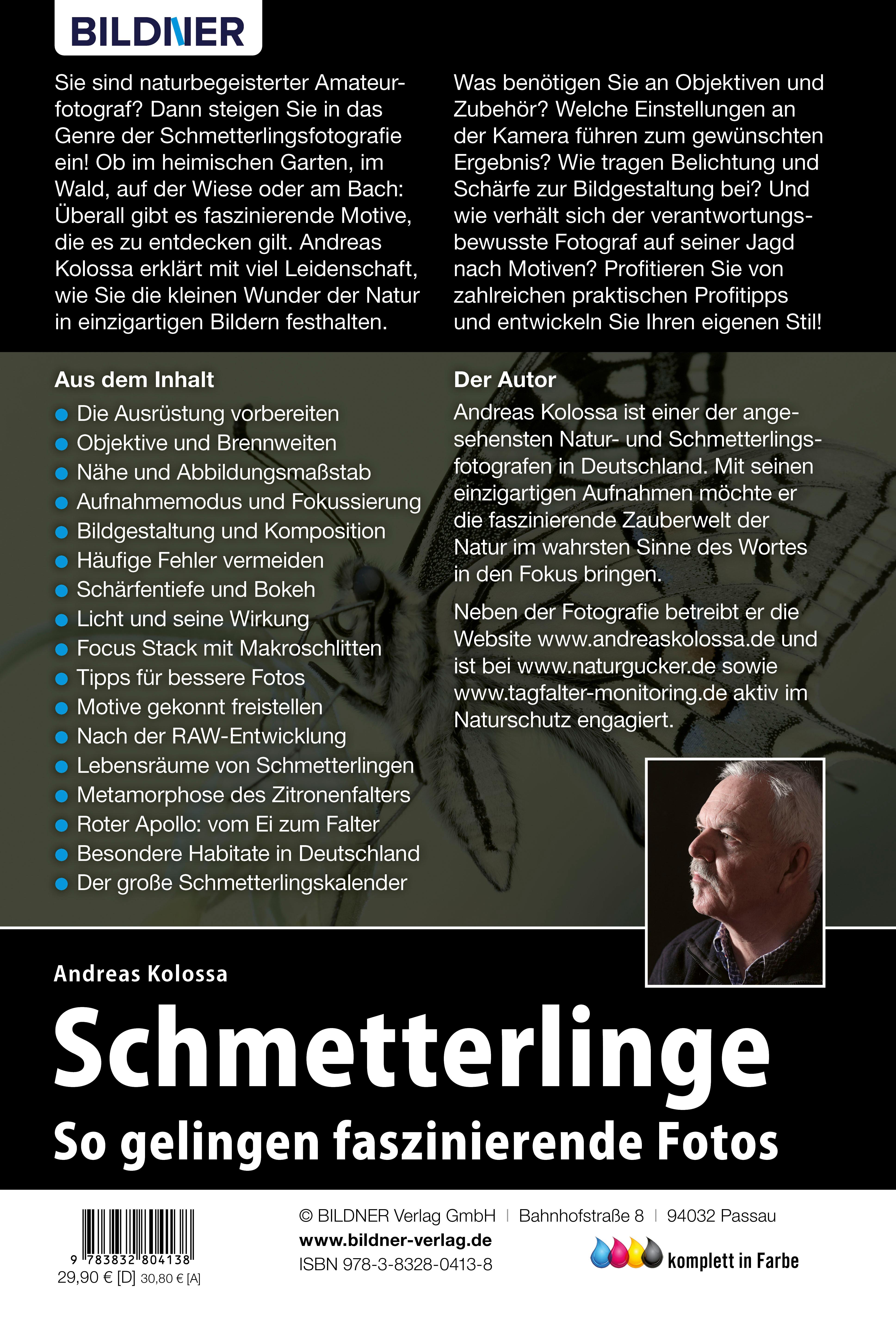 Rückseitencover Schmetterlinge - so gelingen faszinierende Fotos