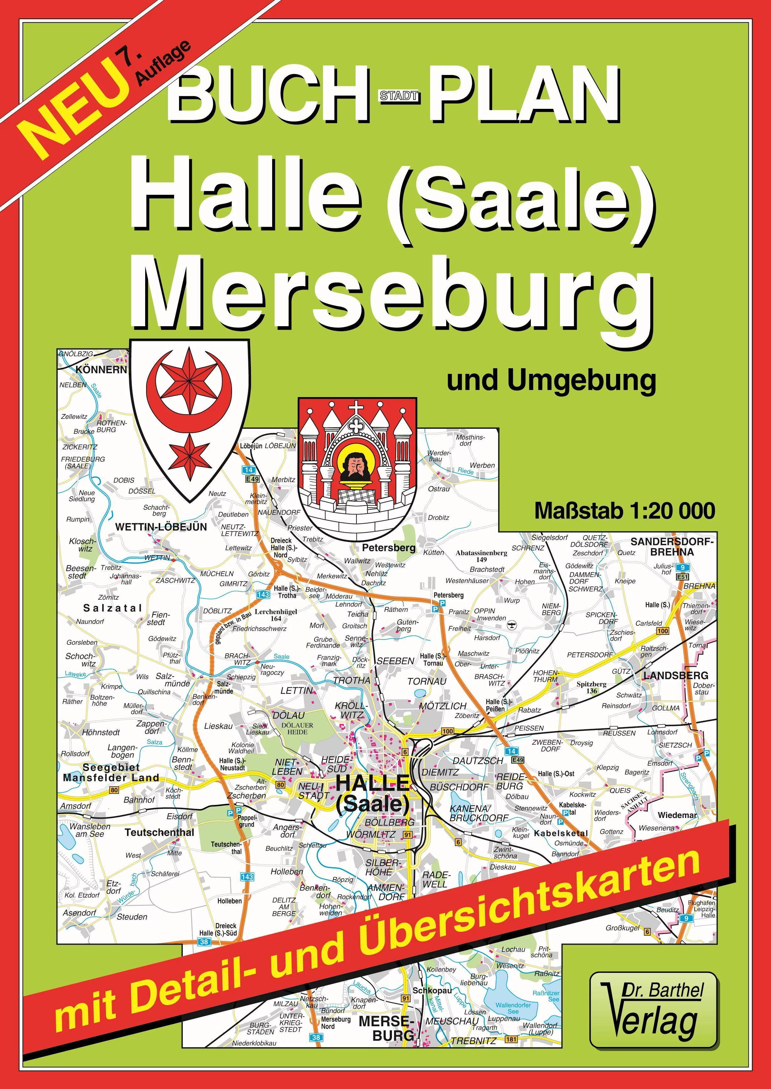 Vorderes Coverbild Buchstadtplan Halle (Saale) , Merseburg und Umgebung 1 : 20 000