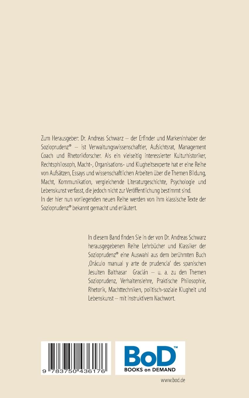 Rückseitencover Graciáns Handbuch der SOZIOPRUDENZ® III