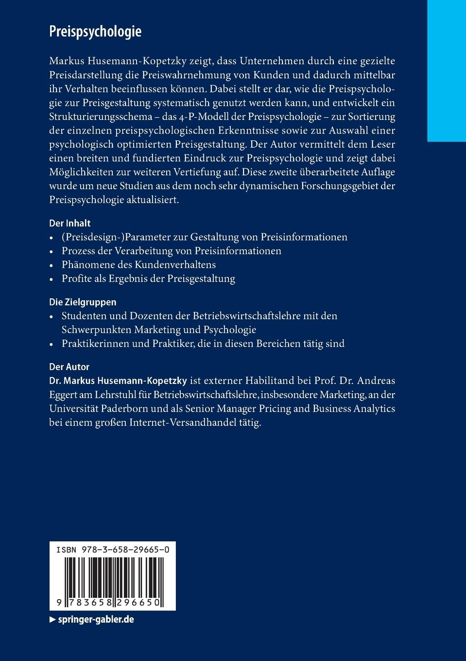Rückseitencover Preispsychologie