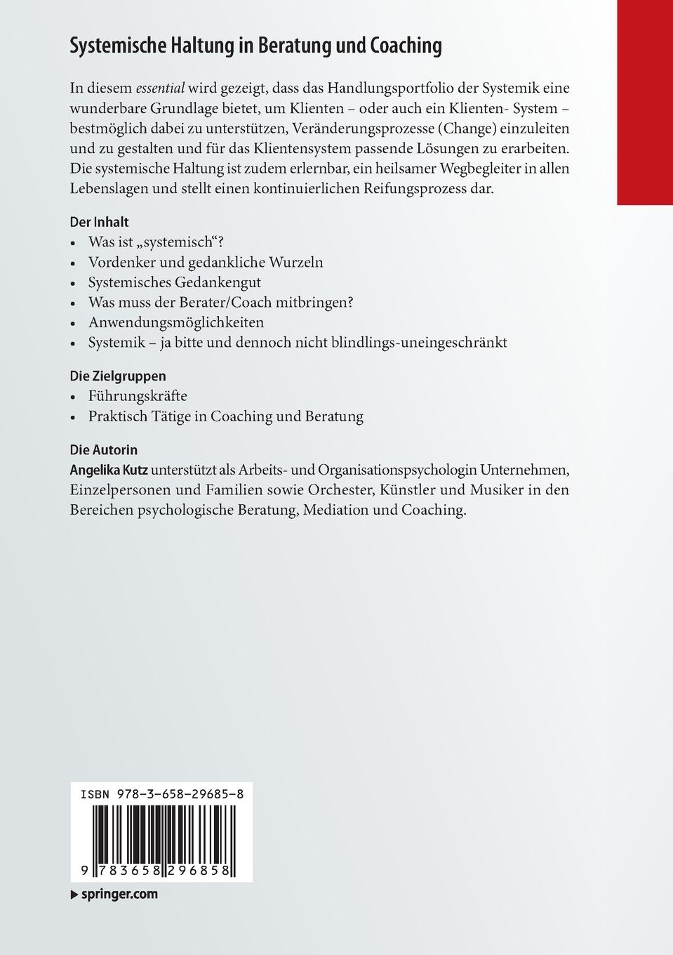 Rückseitencover Systemische Haltung in Beratung und Coaching