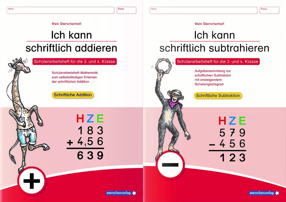 Vorderes Coverbild Ich kann schriftlich addieren und subtrahieren - 2 Arbeitshefte im Set
