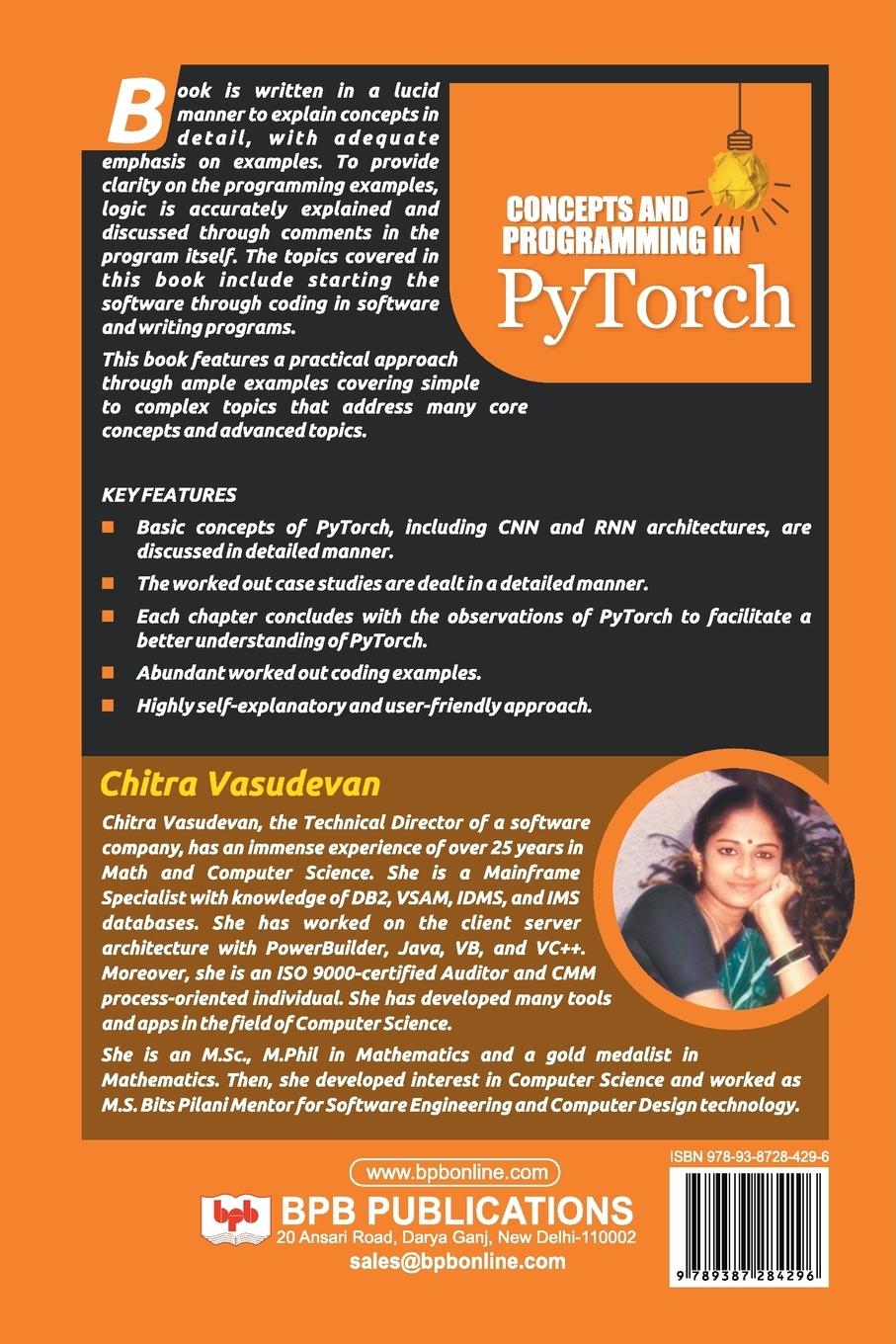 Rückseitencover CONCEPTS AND PROGRAMMING IN PYTORCH