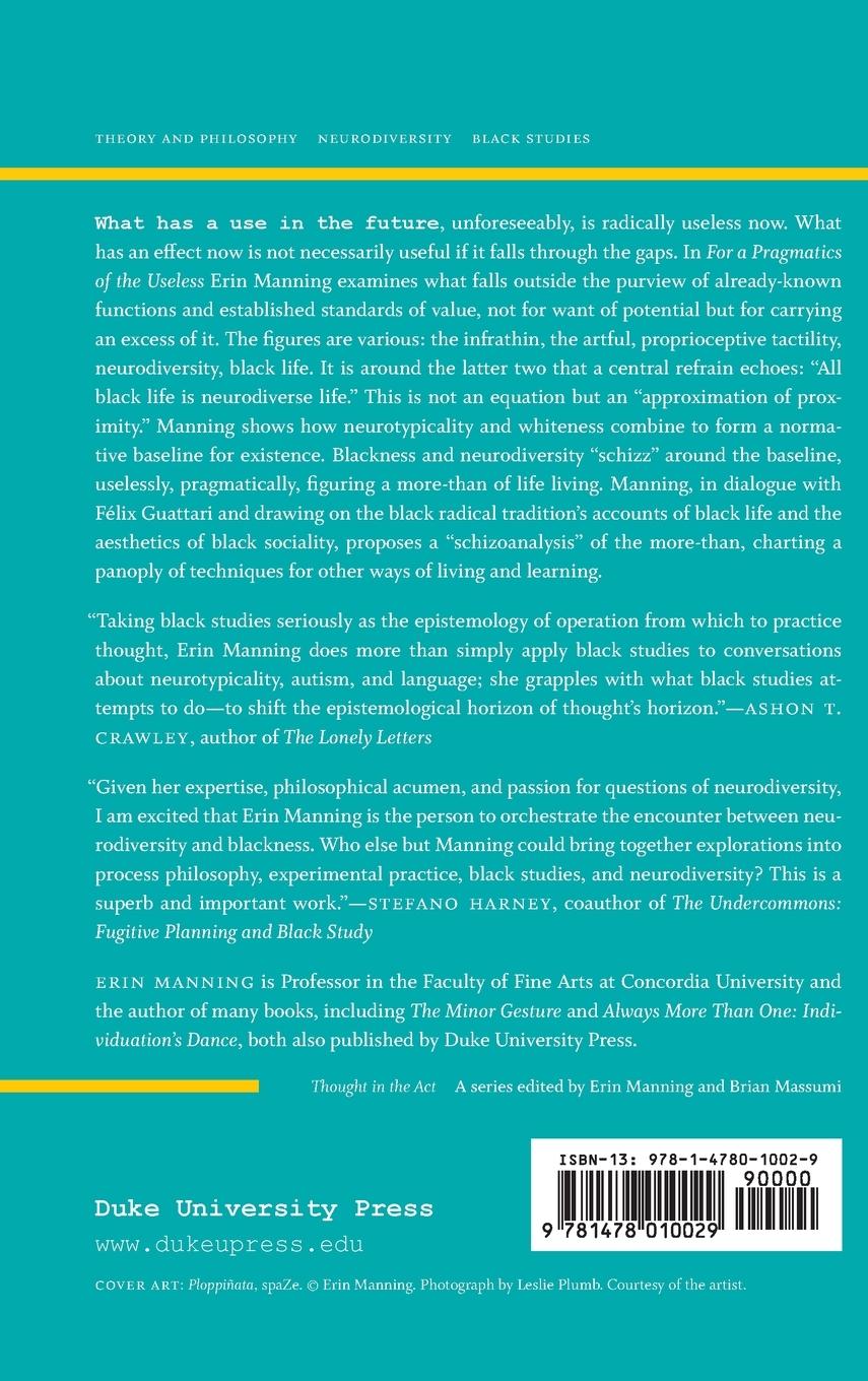 Rückseitencover For a Pragmatics of the Useless