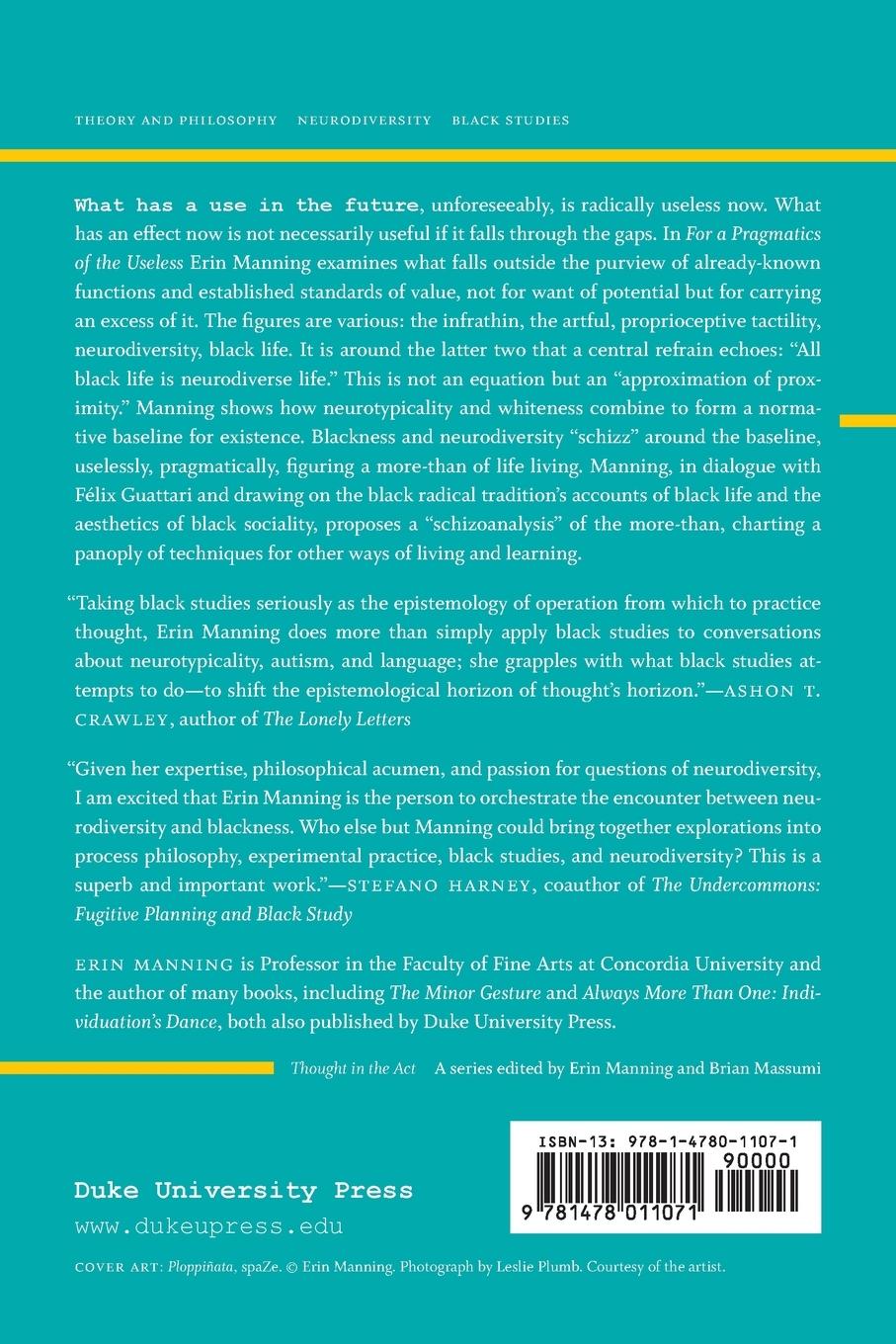 Rückseitencover For a Pragmatics of the Useless