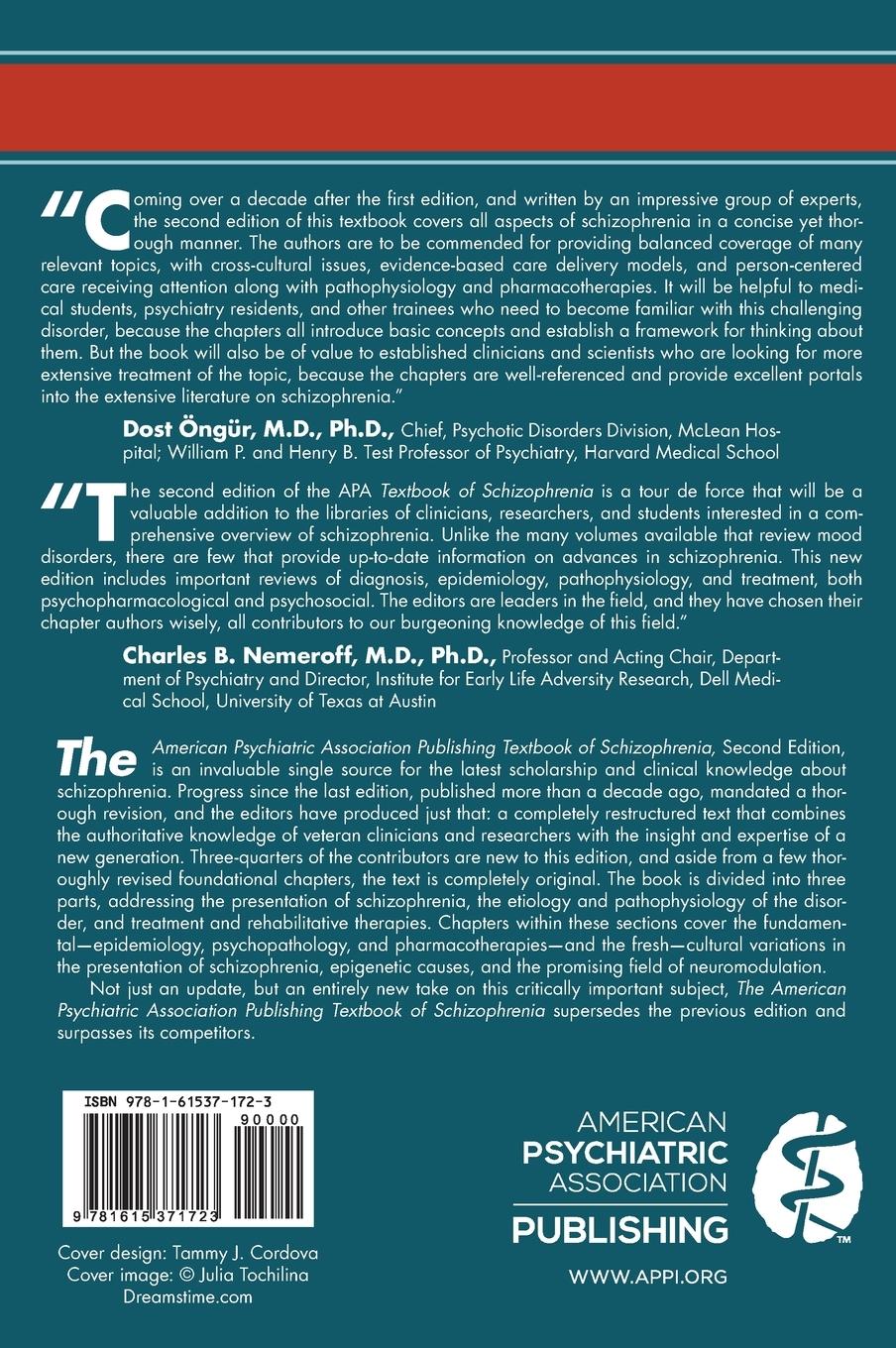 Rückseitencover The American Psychiatric Association Publishing Textbook of Schizophrenia