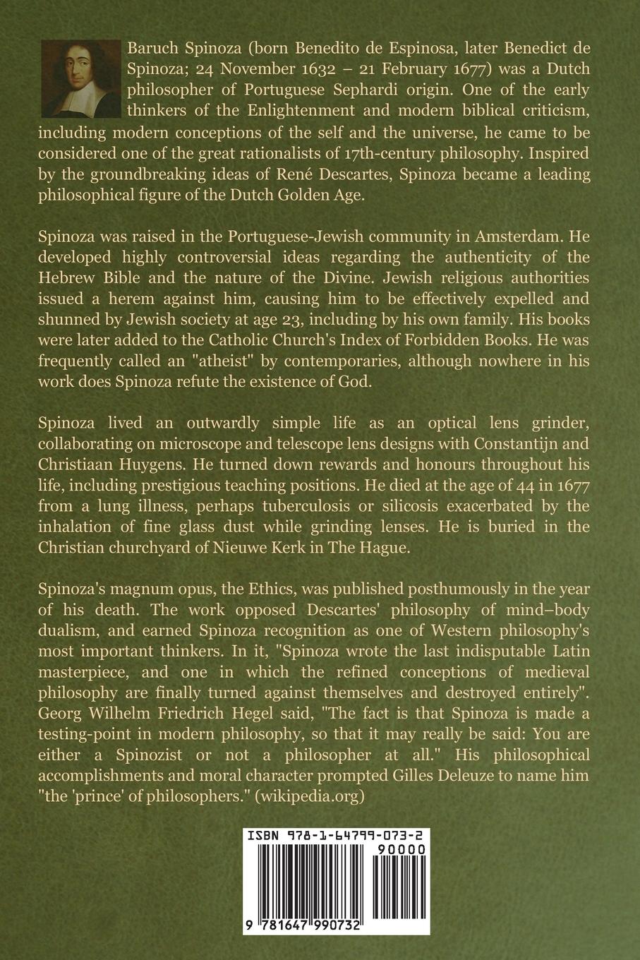 Rückseitencover The Philosophy of Spinoza