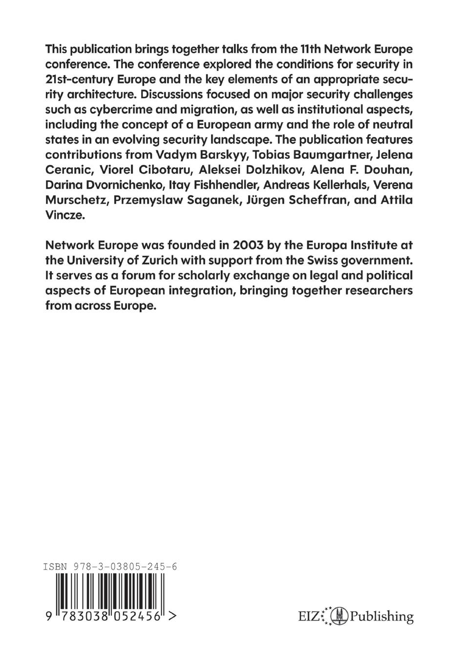 Rückseitencover Challenges, risks and threats for security in Europe