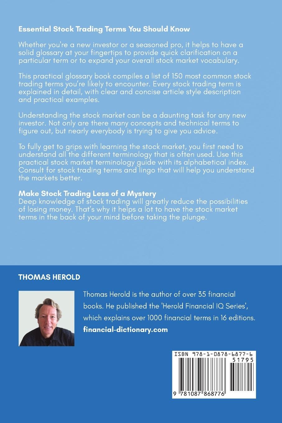 Rückseitencover Stock Trading Terms - Financial Education Is Your Best Investment