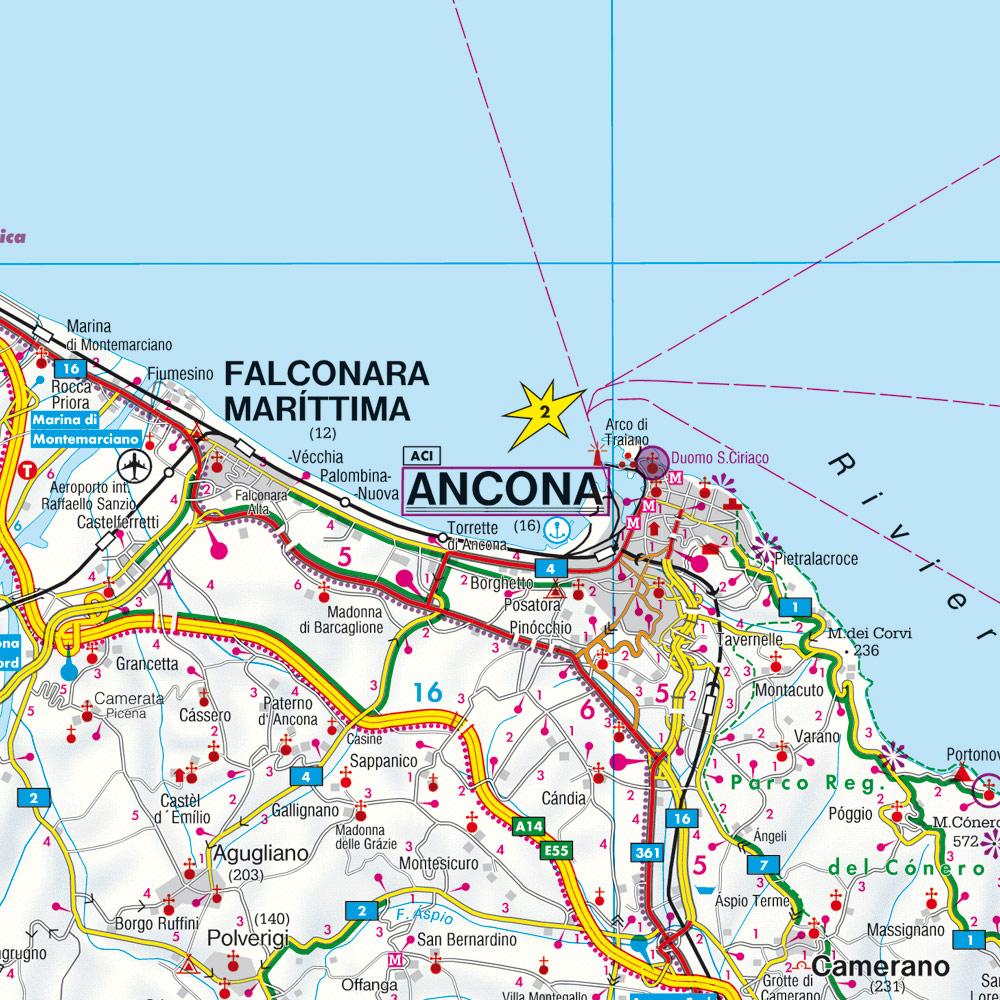 Beispielinhalt (Bild) Marken - Ancona 1 : 150 000