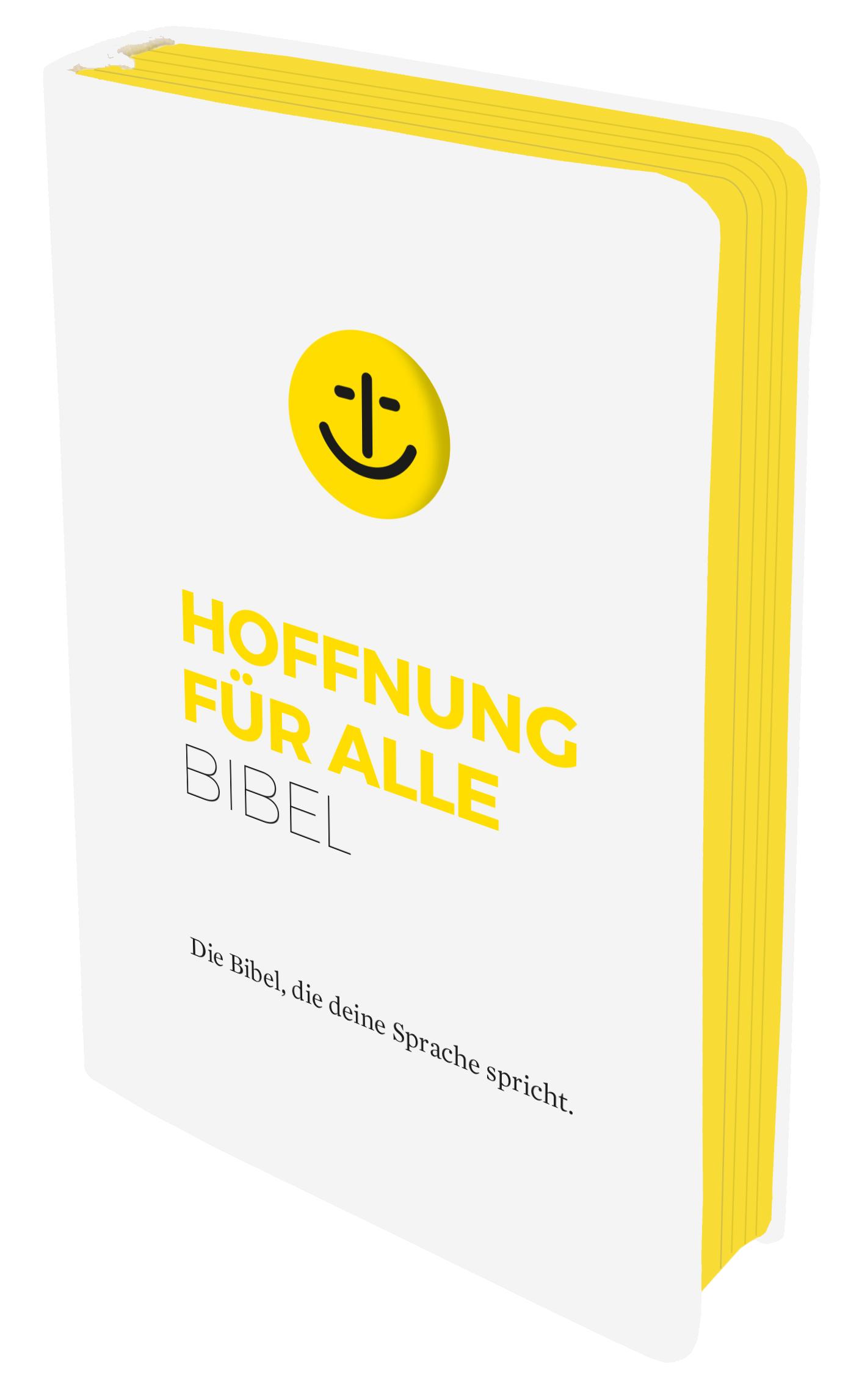 Vorderes Coverbild Hoffnung für alle. Die Bibel - "White Hope Edition" - Großformat mit Loch-Stanzung