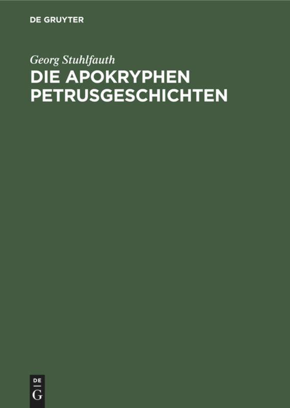 Vorderes Coverbild Die apokryphen Petrusgeschichten