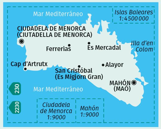 Beispielinhalt (Bild) KOMPASS Wanderkarte 243 Menorca 1:50.000