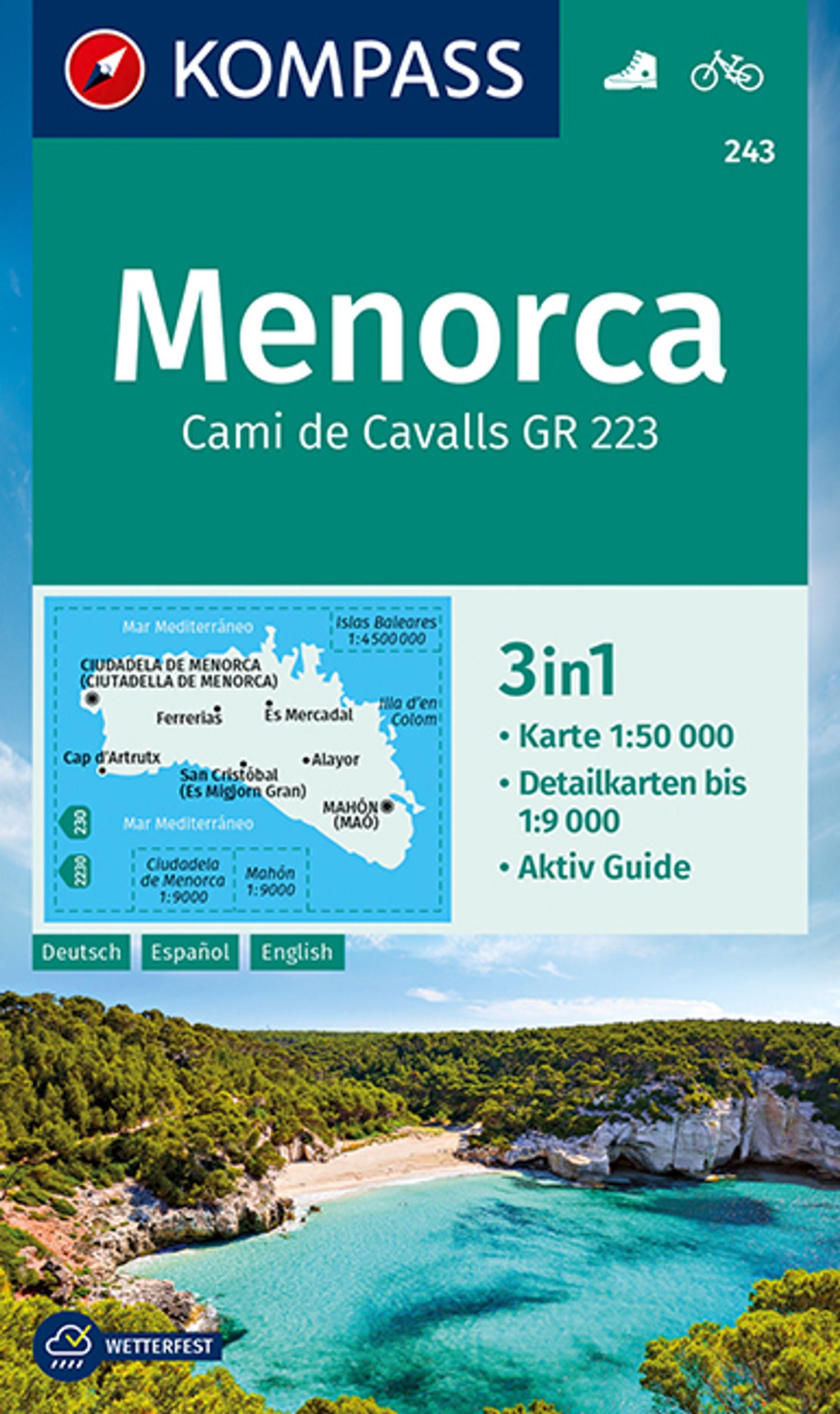 Vorderes Coverbild KOMPASS Wanderkarte 243 Menorca 1:50.000