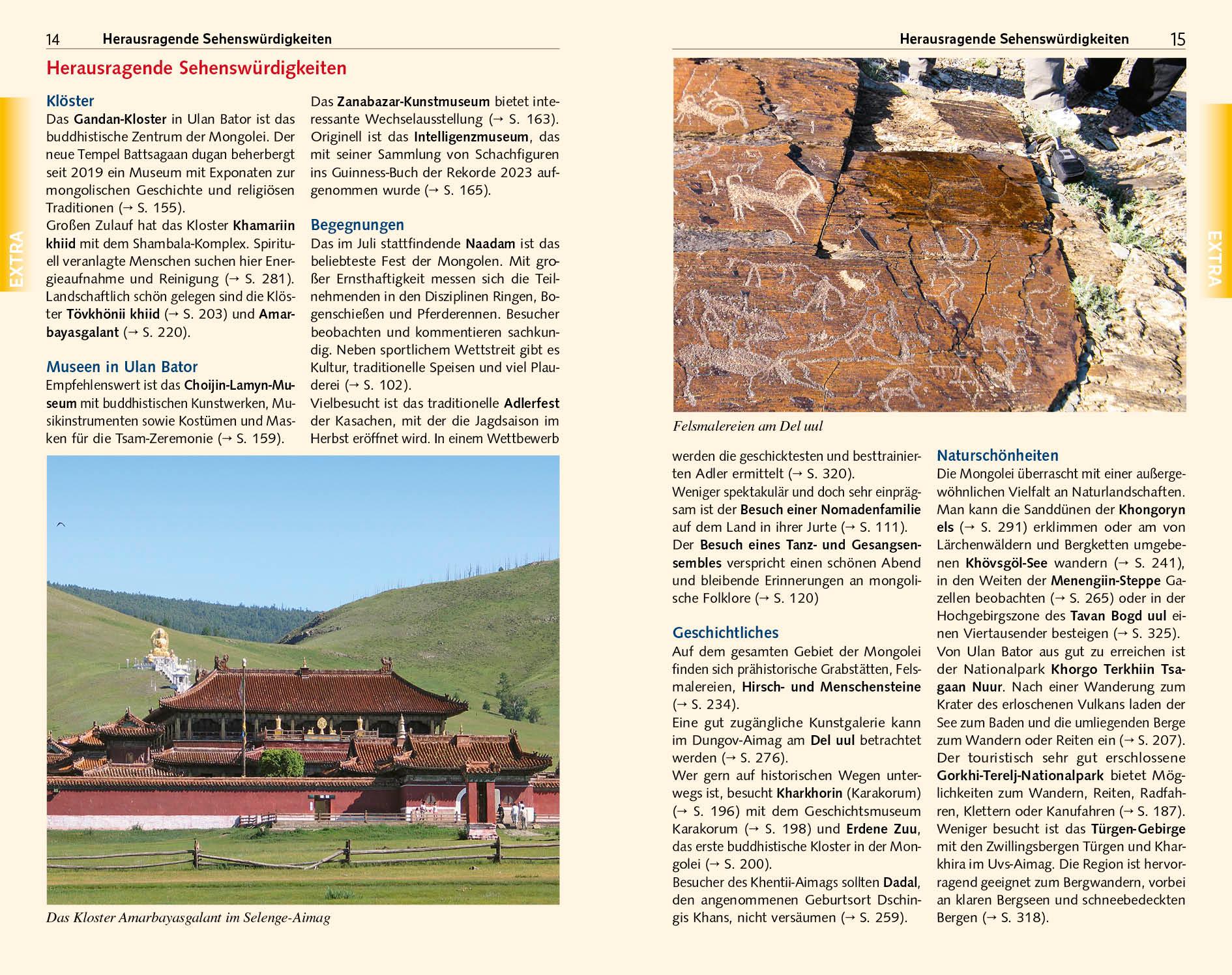 Beispielinhalt (Bild) TRESCHER Reiseführer Mongolei