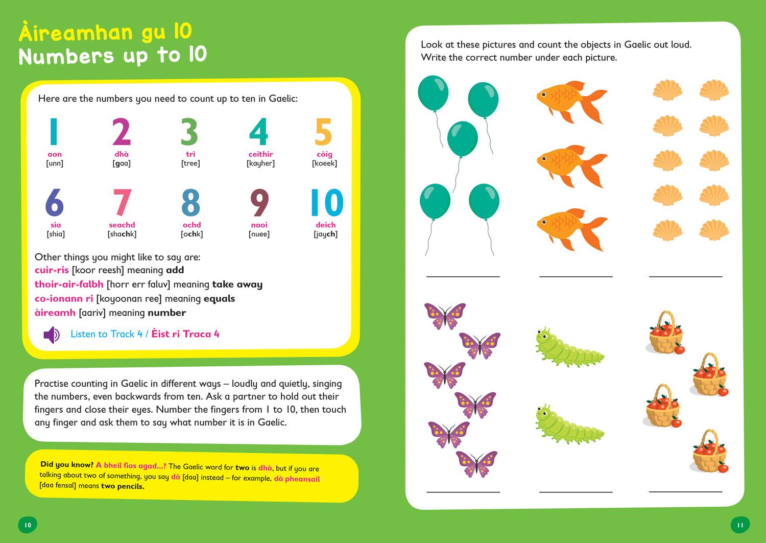 Beispielinhalt (Bild) Easy Learning Gaelic Age 5-7