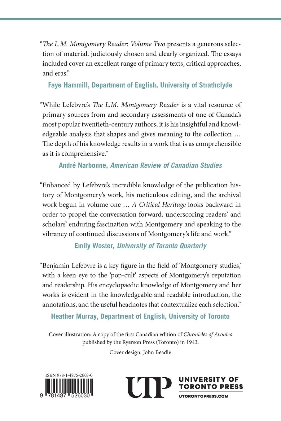 Rückseitencover The L.M. Montgomery Reader