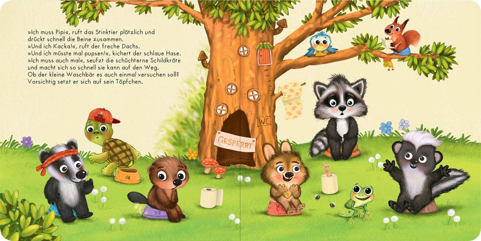 Beispielinhalt (Bild) Der Baby Waschbär braucht keine Windel mehr