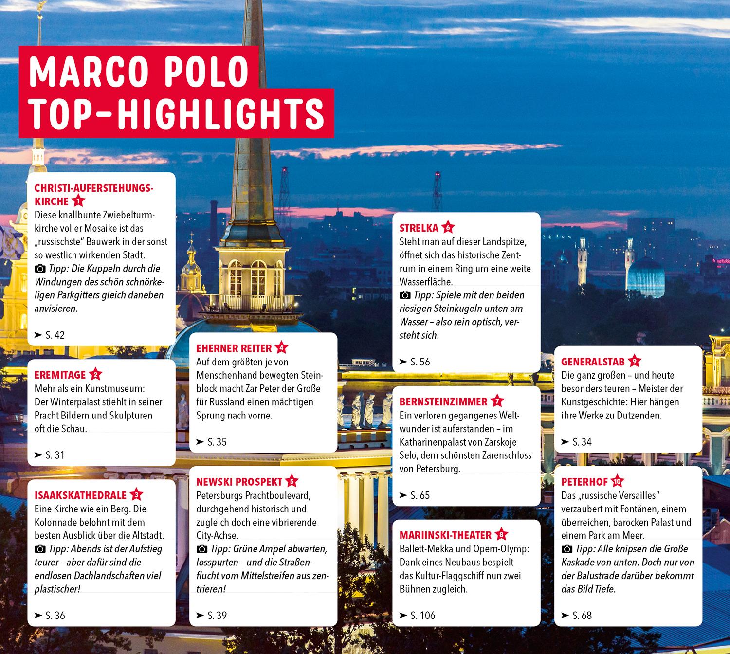 Beispielinhalt (Bild) MARCO POLO Reiseführer St. Petersburg