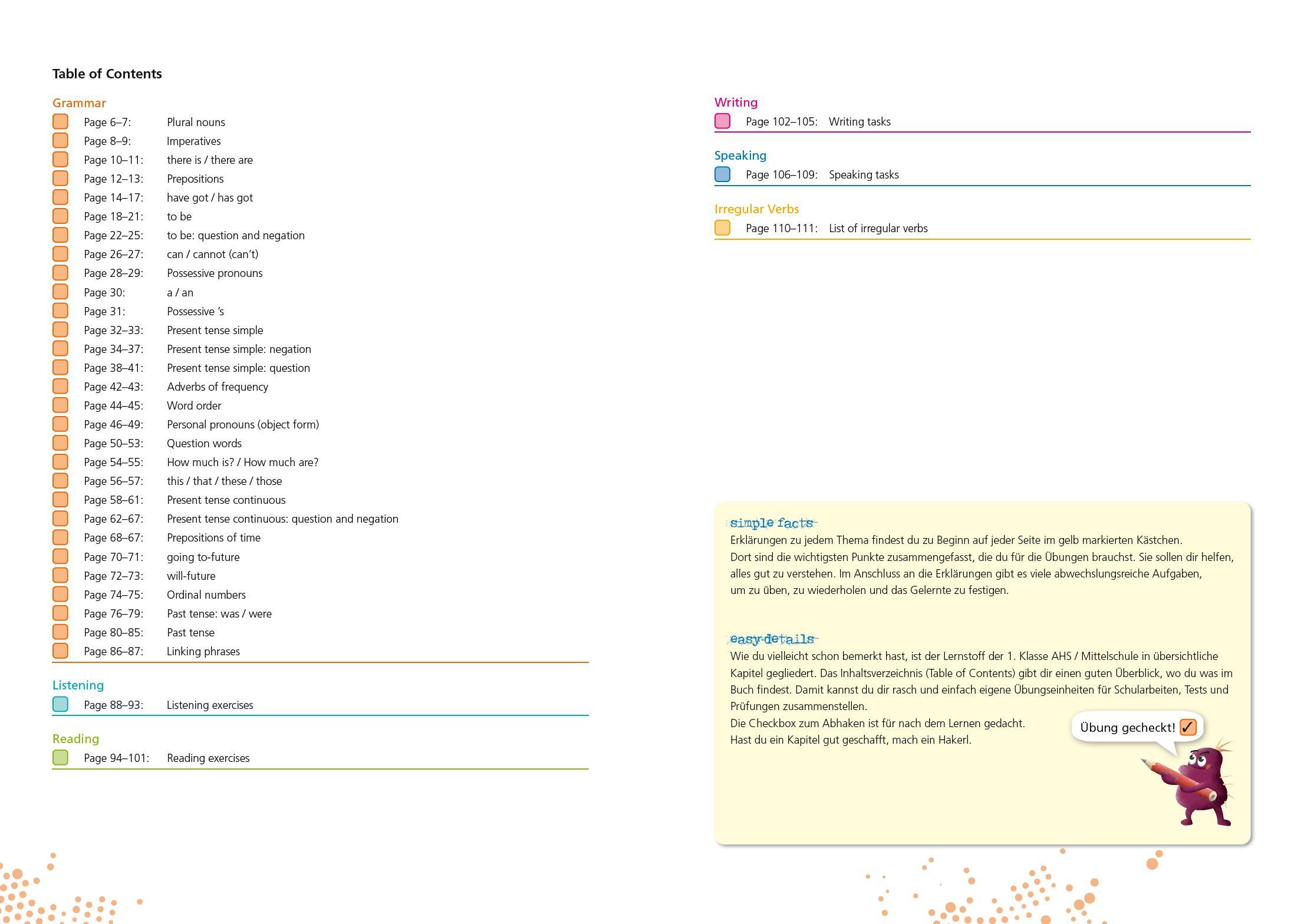 Beispielinhalt (Bild) simple und easy Englisch 1