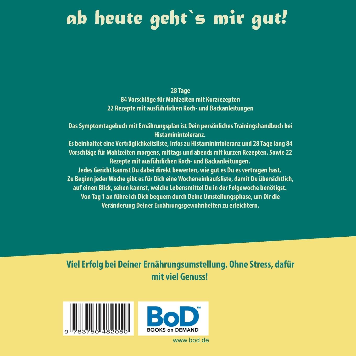 Rückseitencover Ernährungsplan und Symptomtagebuch