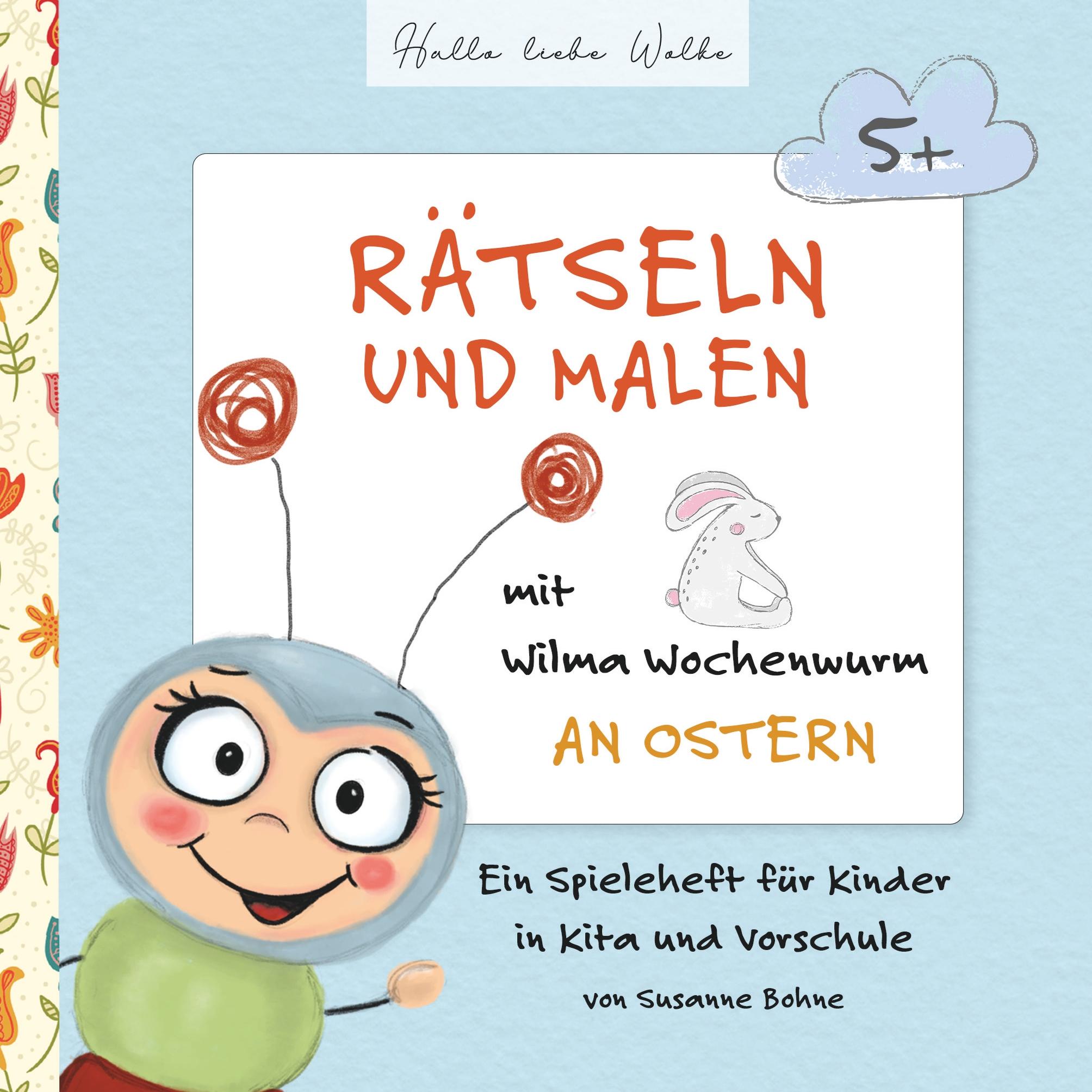 Vorderes Coverbild Rätseln und Malen mit Wilma Wochenwurm an Ostern