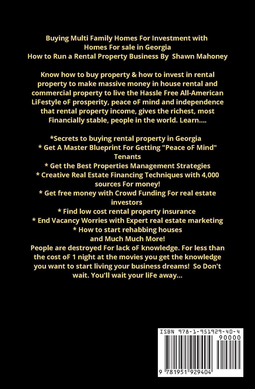 Rückseitencover Buying Multi Family Homes for Investment with Homes for sale in Georgia