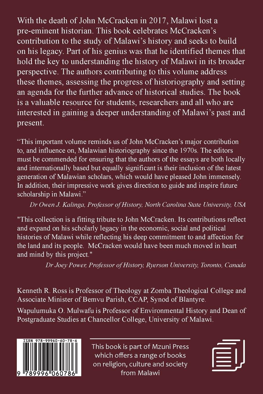 Rückseitencover Politics, Christianity and Society in Malawi